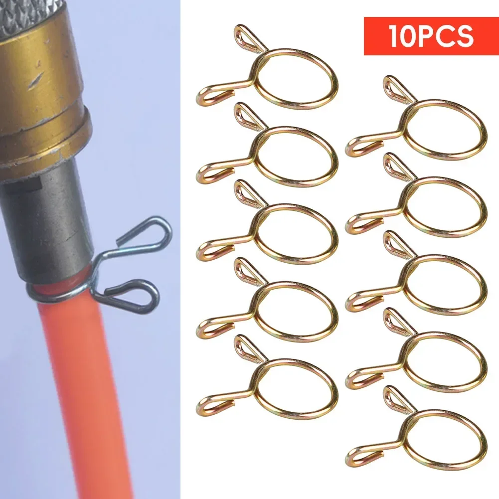 10Pcs 8mm Oil Hose Clamps Car Fuel Line Hose Tubing Spring Clips Clamp for Auto Motorcycle Scooter ATV Moped Universal Vehicle