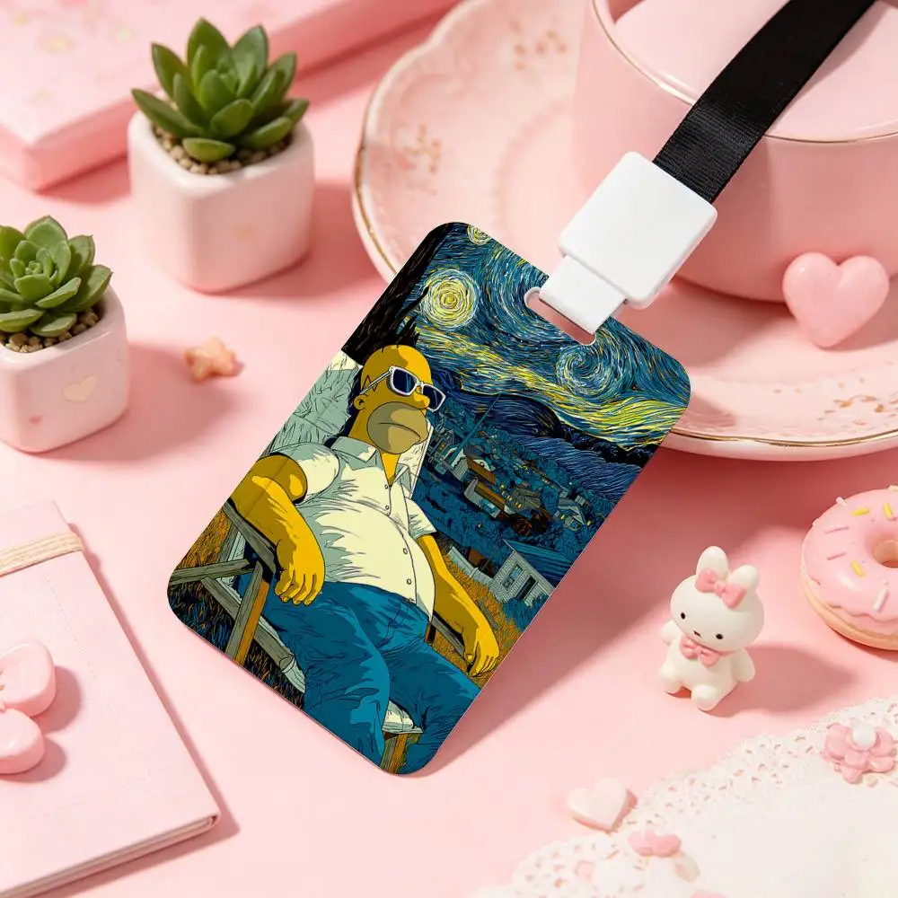 Funny T-The Anime S-Simpsons NFC Contactless Sliding Card Sleeve For Student Cards, Bus Cards, ID Cards, And Work Permits