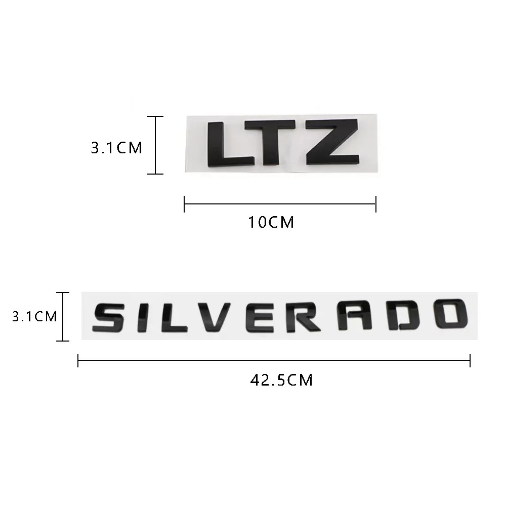 ABS Letters Emblem SILVERADO LTZ applicabile a Chevrolet Car Styling Fender Truck Badge targhetta Logo Sticker