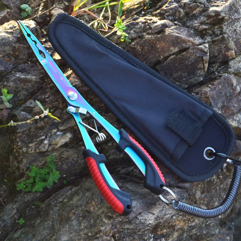 Multifunctional Fishing Pliers Ergonomics Anti-slip Lure Pliers Straight Nose Color Titanium Tied Hooks Angling Equipment