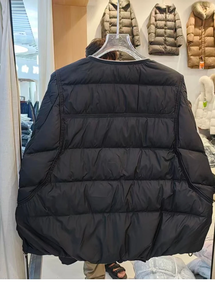 Doudoune légère en duvet de canard blanc simple pour femme, version coréenne, col rond, nouvelle collection automne et hiver 2025