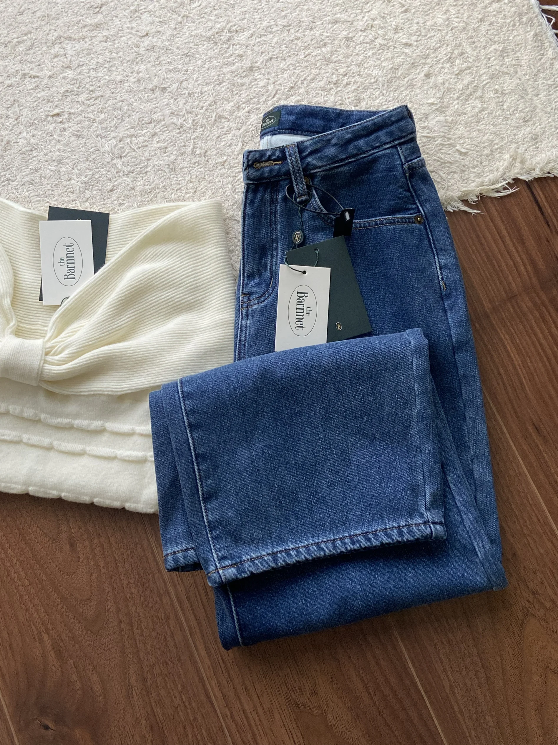 

the Barnnet Pear aped Skinny Jeans Retro Straight Leg Denim Pants Autumn Winter Wide Leg Pants Casual Sle Multi ket