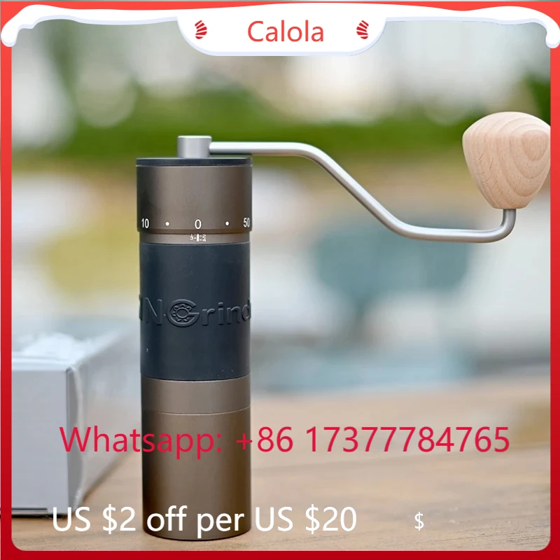 Kingrinder K6 manual coffee grinder portable mill 420stainless steel 48mm stainless steel Titanium plating burr