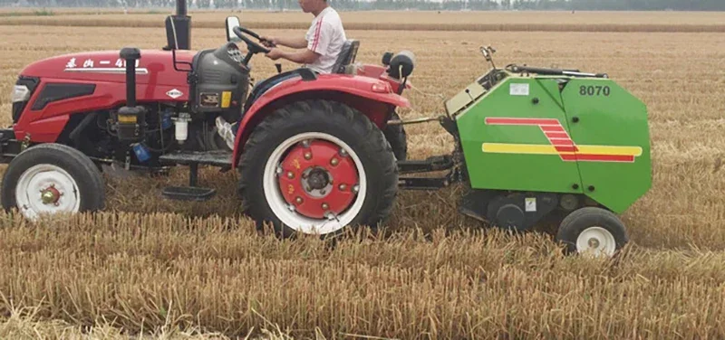 Tractor mounted PTO mini round hay straw baler machine strapping machines winding mini round hay balers