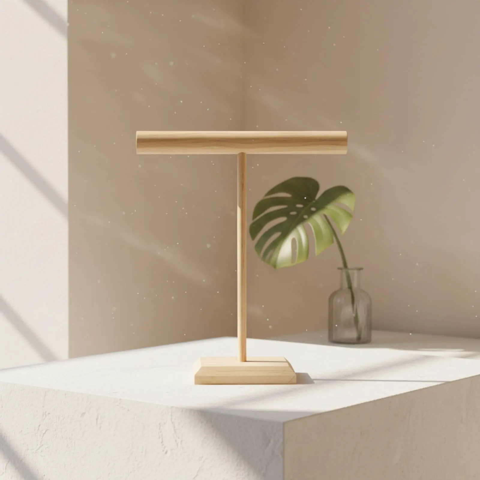 

Bracelet and Necklace Display Stand Stable Base Wooden Crossbar Jewelry Holder Wooden Jewelry Stand Space Saving for Crafters