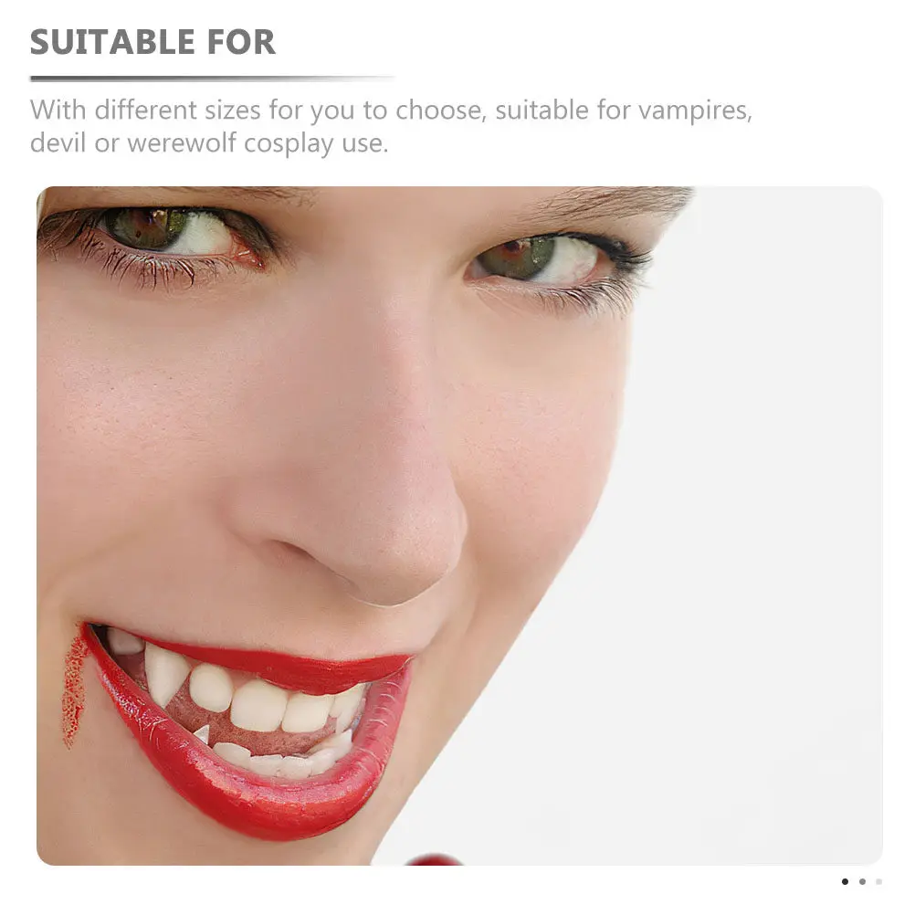 

12Pcs Glow in The Dark Fake Teeth Vampire Fangs for Cosplay Halloween Party Masquerade Scary Resin Dentures Role Play Props