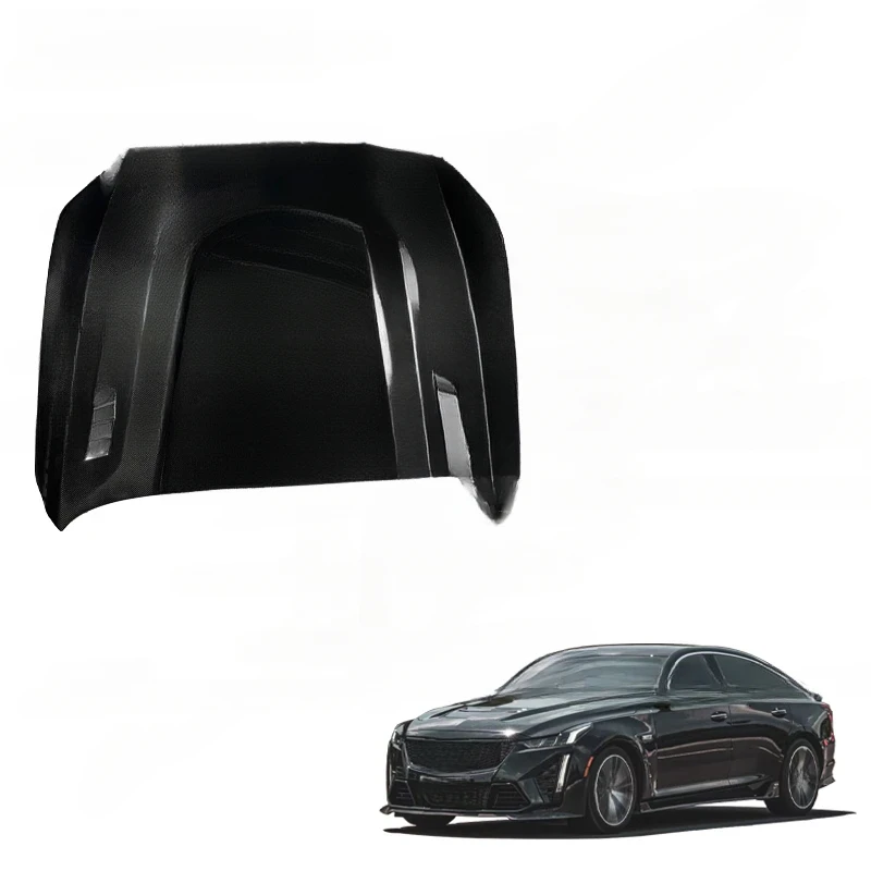 

For Cadillac CT5 2020+: Car Exterior Modified Parts Engine Cover Hood D Style Carbon Fiber Front Bonnet