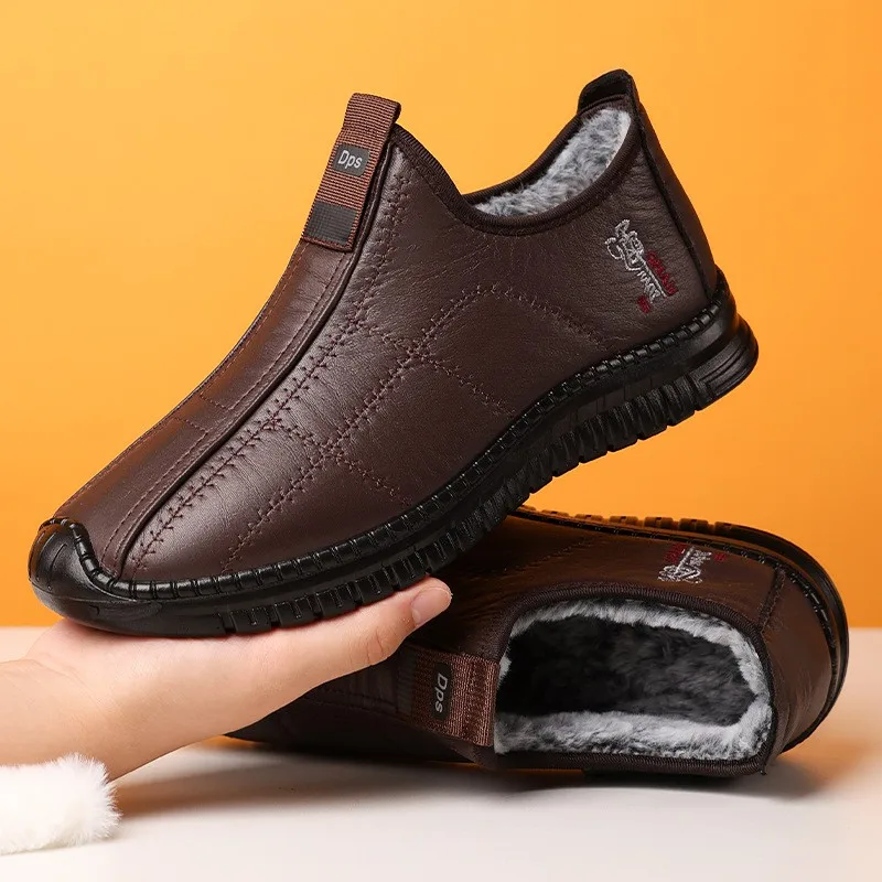 

Snow Boots Men Outdoor Booties For Men Casual Ankle Boots Warm Fur Sneakers Winter Men's Soft Working Shoes Male Footwear