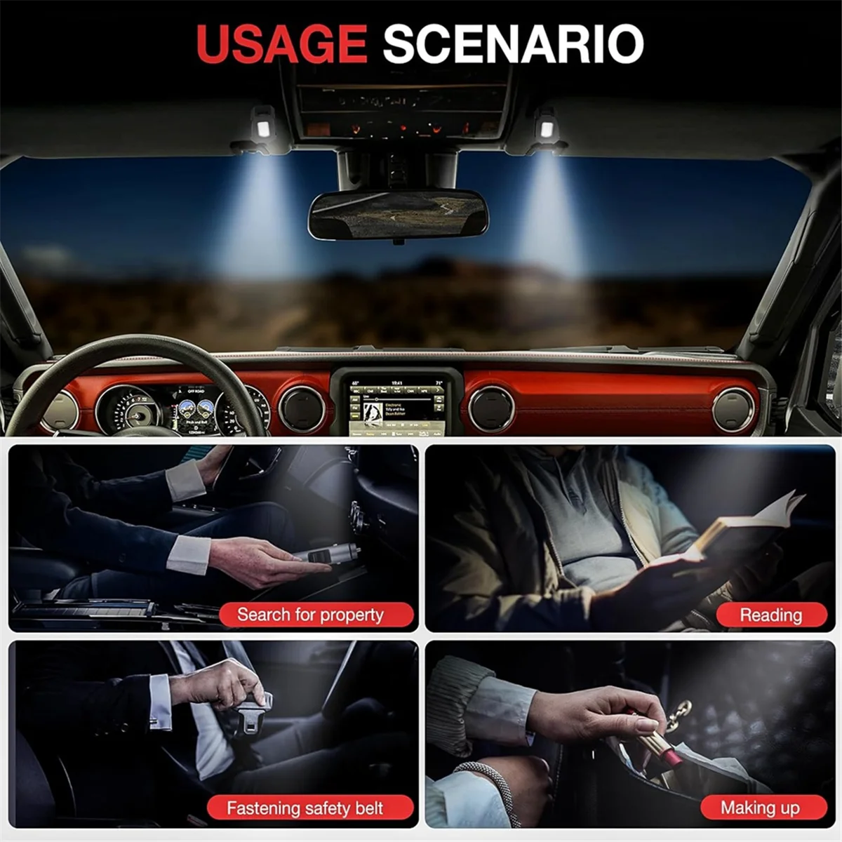 

HOT HOT SALE Front Seat LED Reading Light for Jeep Wrangler JL Gladiator JT