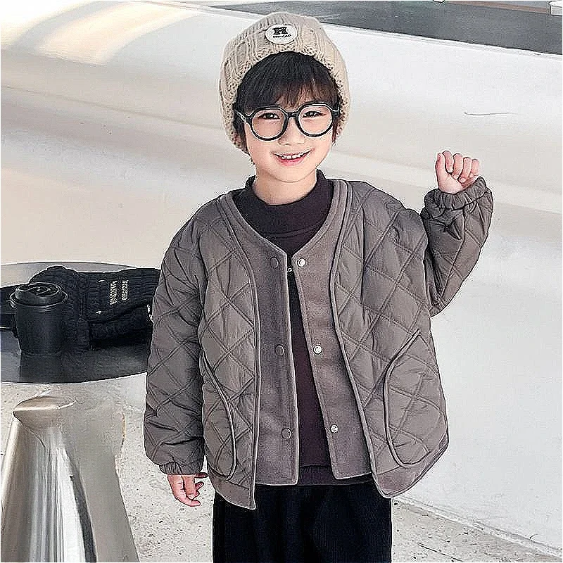 Kids Coats 2024 New Autumn Winter Cotton Warm Fashion Casual Simple Style Baggy image 3