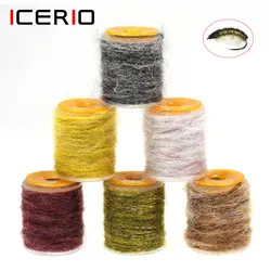 ICERIO 6 Colors Fishing Fly Tying Material Dirty Bug Yarn Mottled Dubbing Rope Line For Tying Shrimps Nymphs Caddis Flies