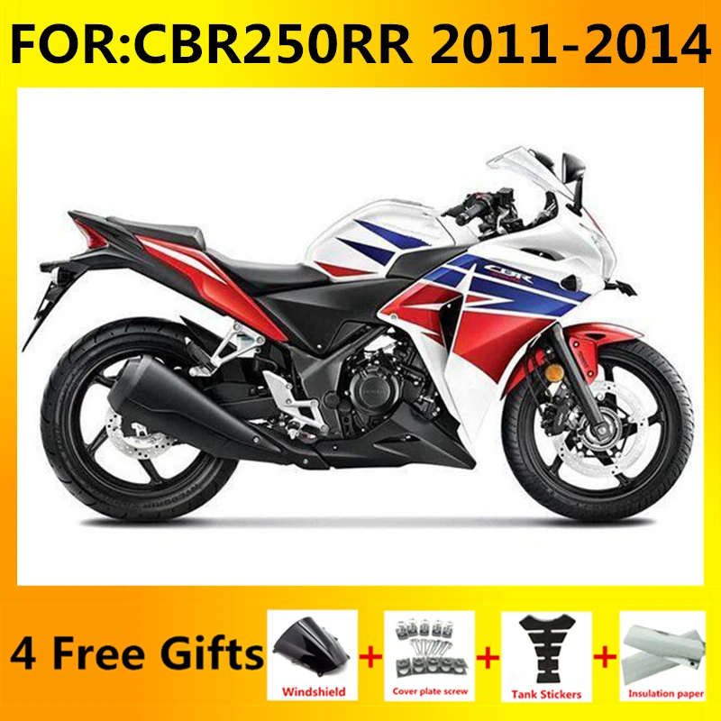 

New ABS Motorcycle Whole Fairings Kit fit for CBR250RR CBR250 RR CBR 250RR 2011 2012 2013 2014 full fairing kits set blue white