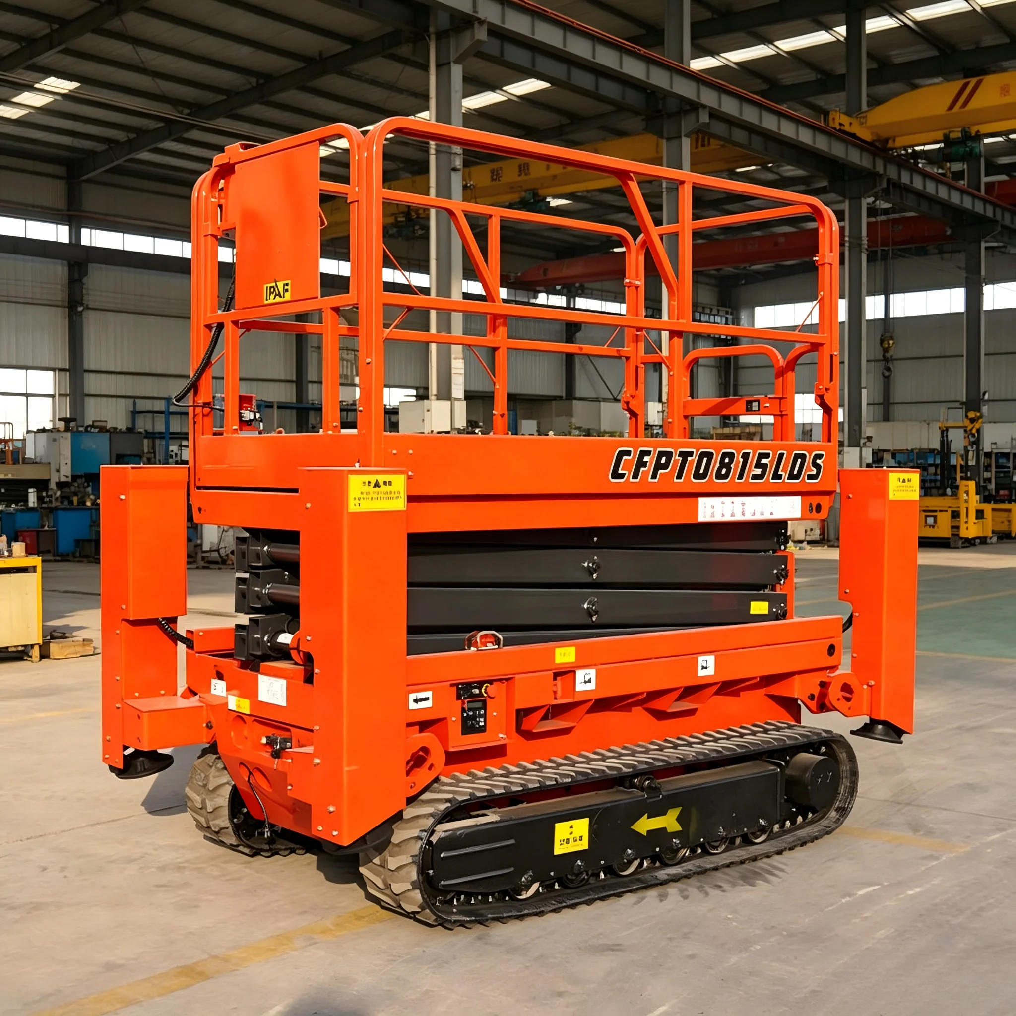 Certified Crawler Tracked Scissor Lift Aerial Lifting Equipment Electric Self Propelled Remote Monitoring System