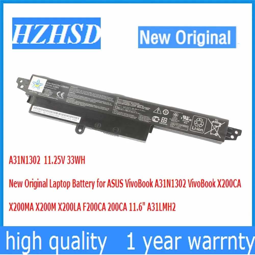 

11.25V 33WH New Original A31N1302 Laptop Battery for ASUS VivoBook VivoBook X200CA X200MA X200M X200LA F200CA 200CA 11.6"