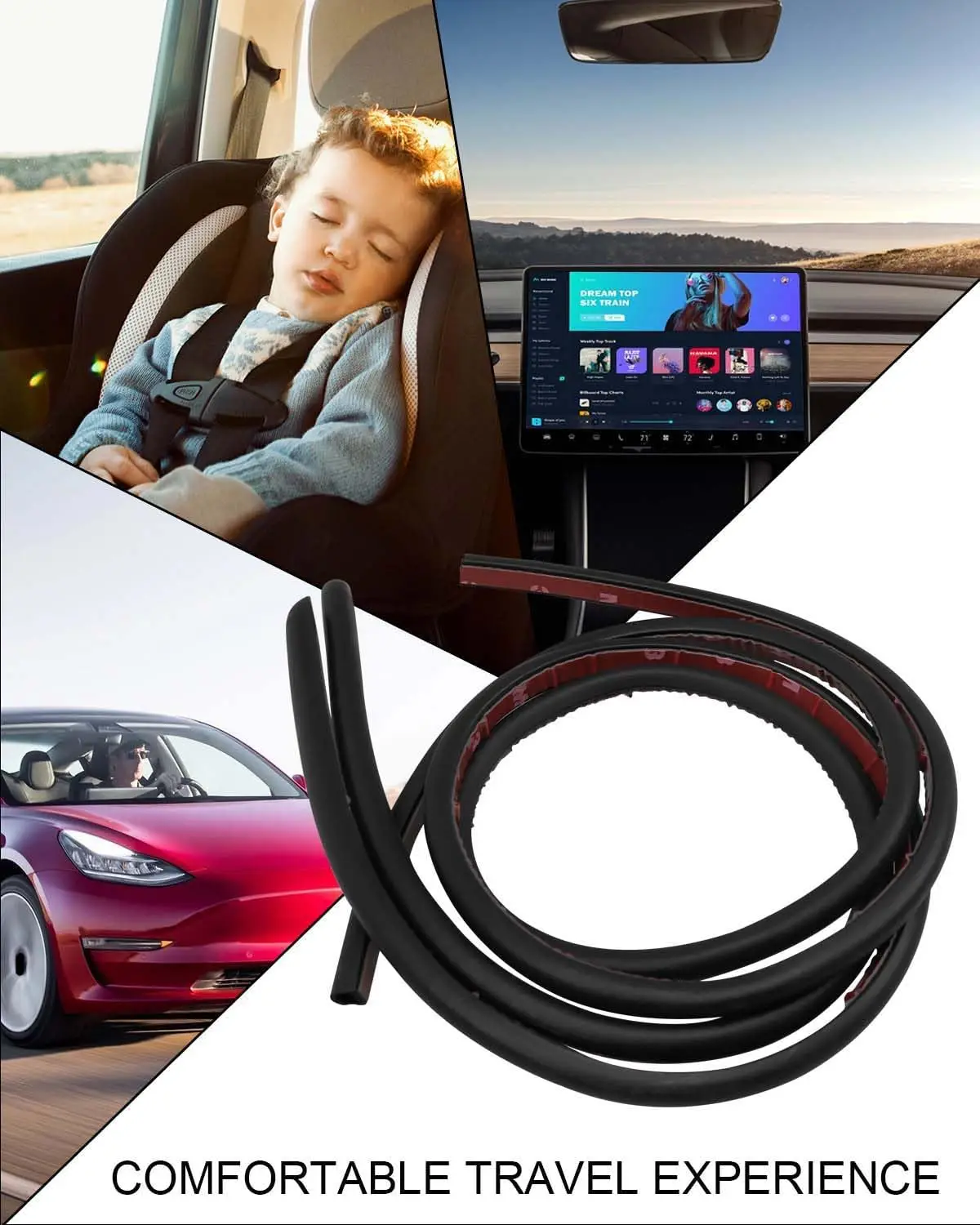 Kit insonorisé de joint de porte, 10 pièces, pour nouveau modèle Tesla Y Juniper 2025 + lancement 2025 + bande d'étanchéité en caoutchouc, Kit de bruit de vent