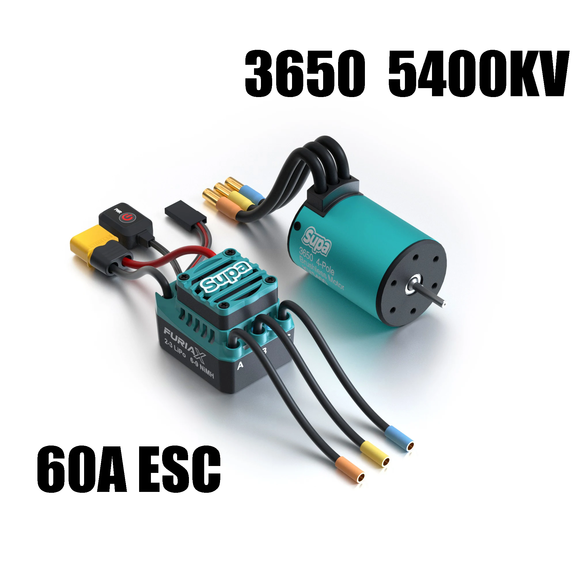 SKYRC Supa SK-300080 ESC SK-400035 MOTOR FuriaX Supa 3650 4Pole KV5400 محرك بدون فرشاة و60A ESC لسيارات RC