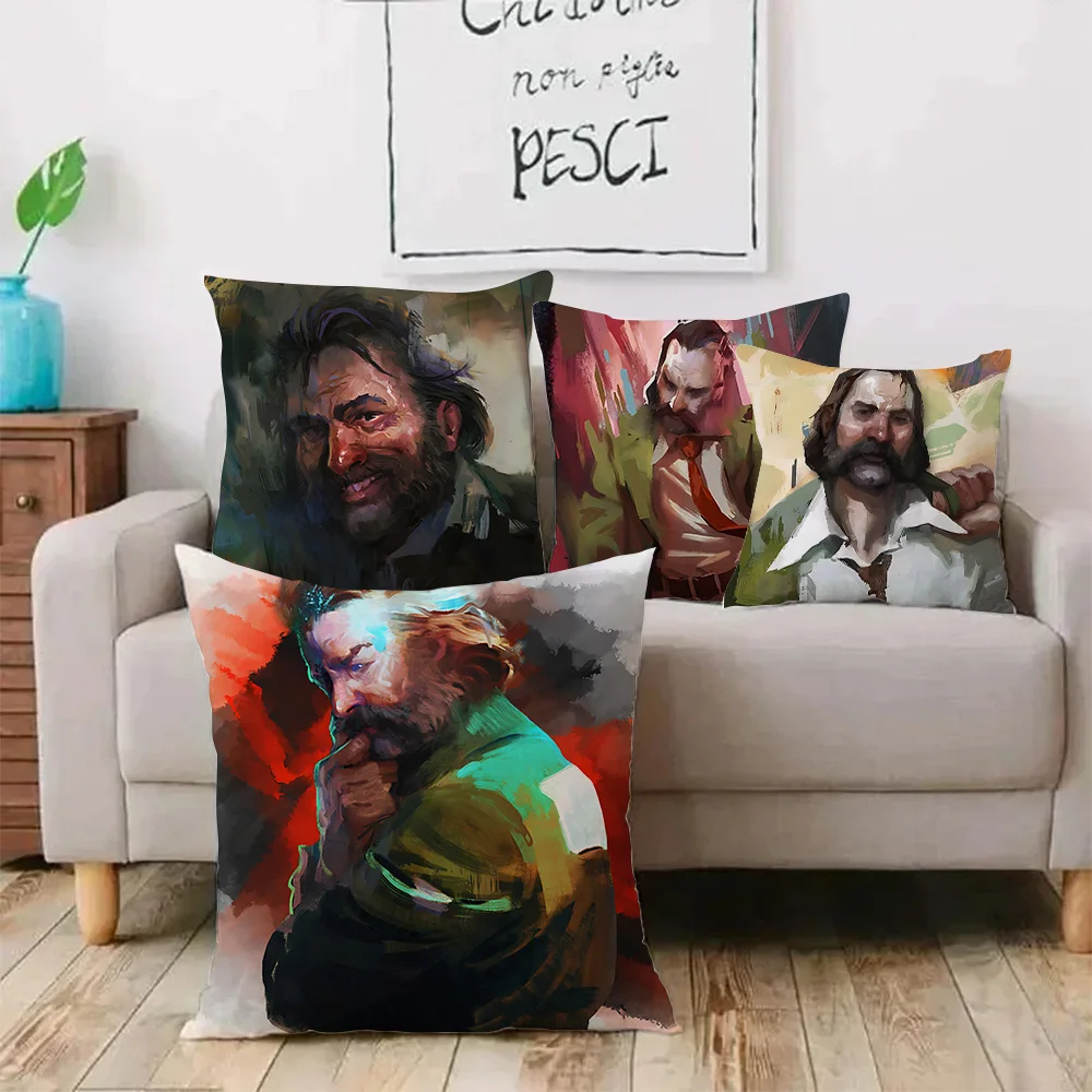 D-Disco E-Elysium Pillow Covers Cartoon Sofa Decorative Home Double-sided Printing Short Plush Cute Cushion Cover