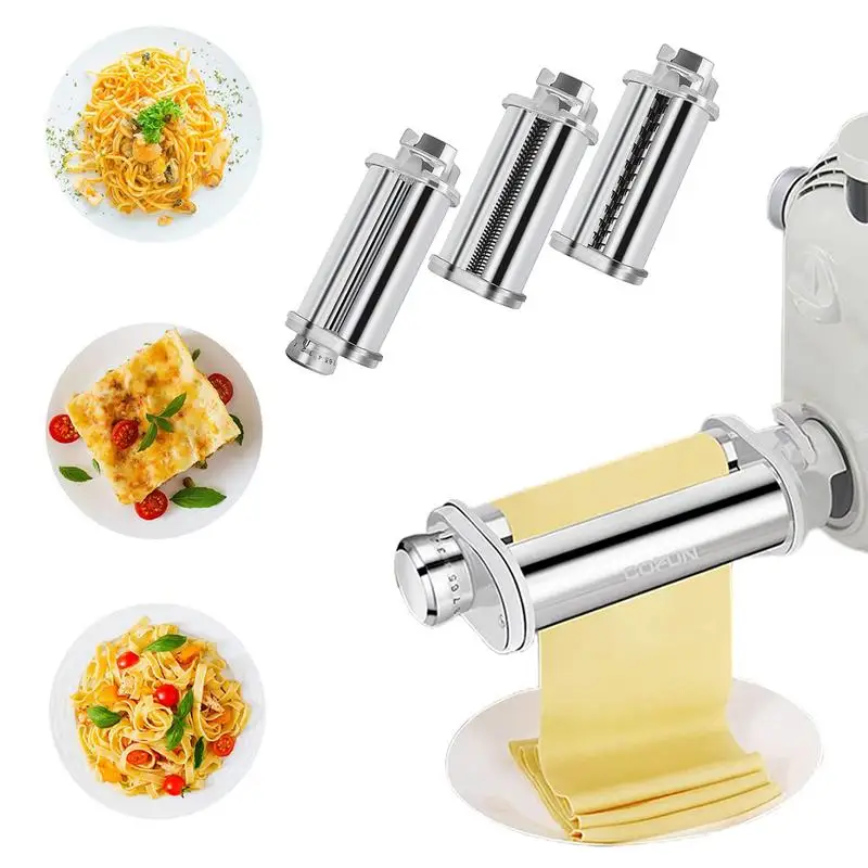 

Pasta Maker Attachment Set Of 3 Stand Mixer Stainless Steel Pasta Noodle Spaghetti Maker Machine Spaghetti Fettuccine Cutter