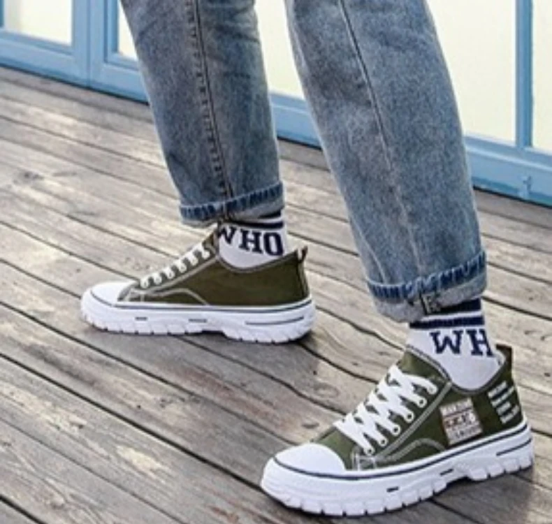 Mode rutschfeste Männer Casual Canvas Schuhe Bequeme flache Turnschuhe – Detail 8