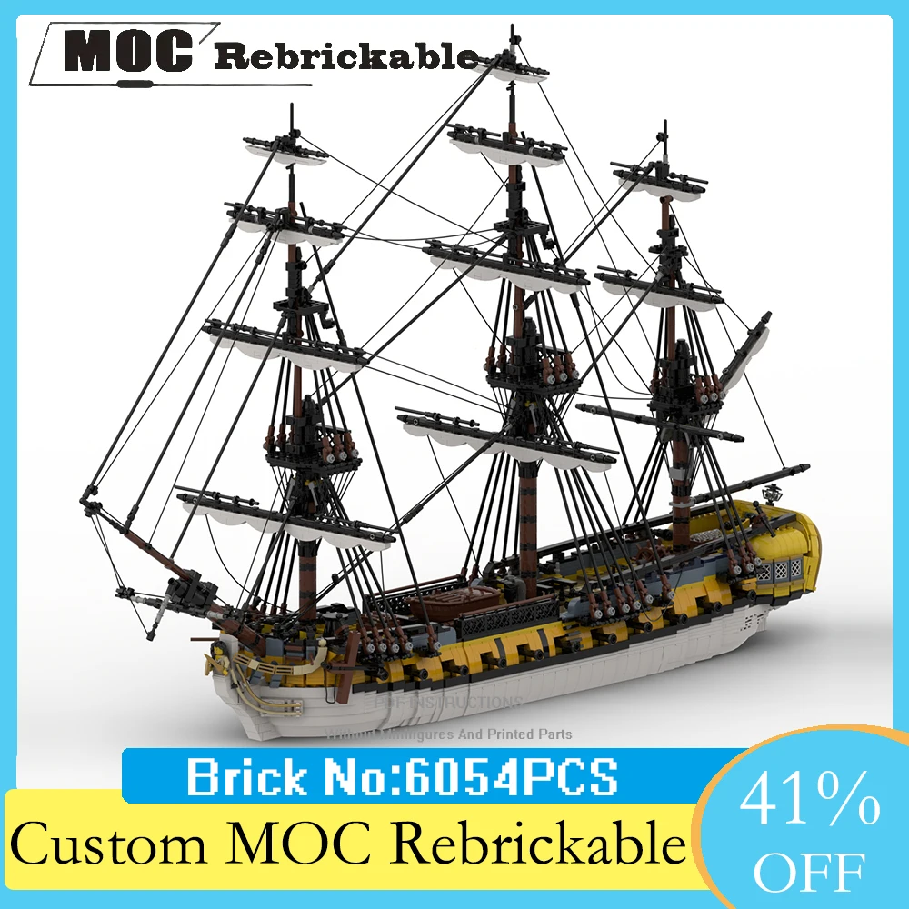 

6054PCS MOC Spanish Corvette Hermonia 28-gun frigate Bricks Set DIY creative ideas warship child Toy Gift building Blocks