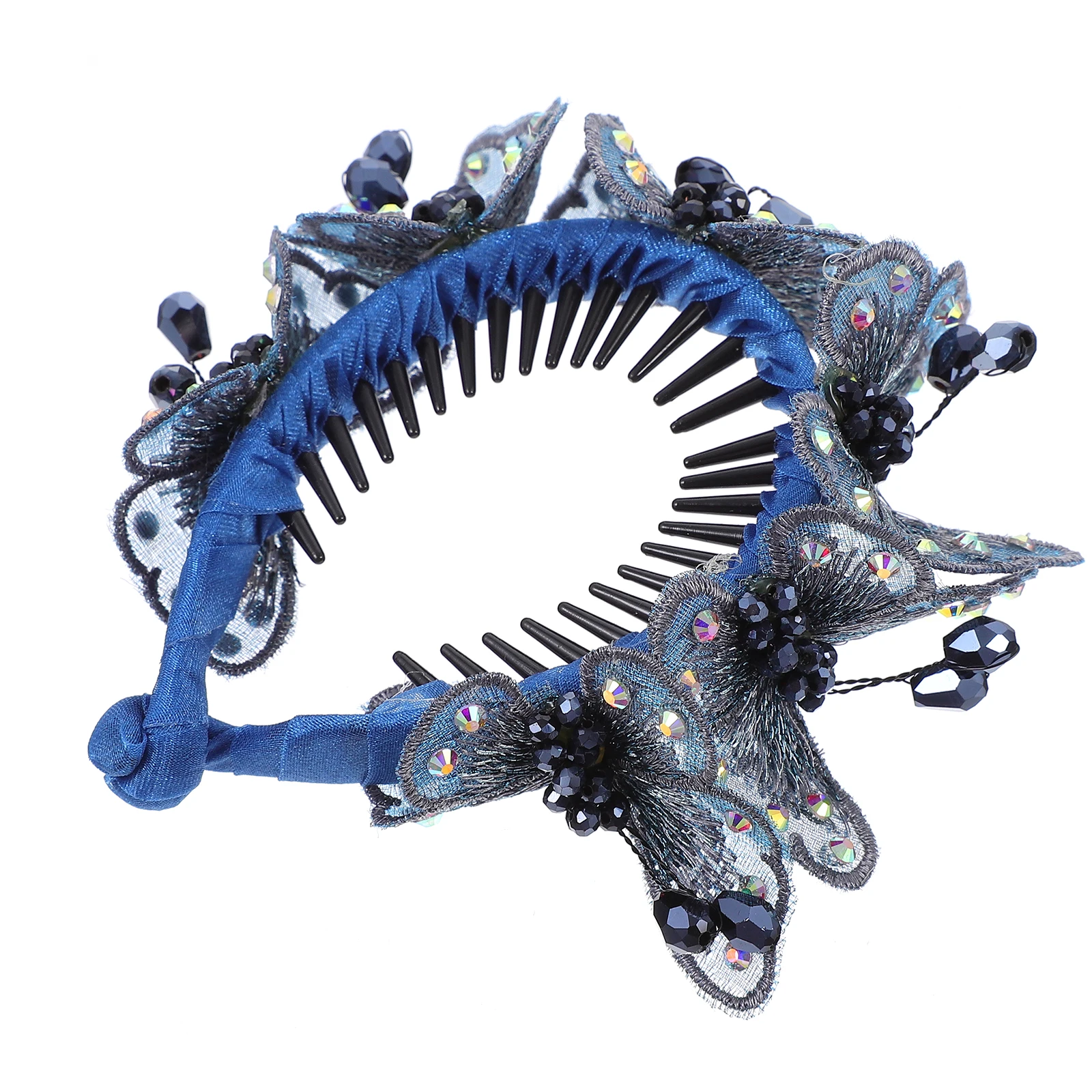 

Rhinestone Hair Clip Wedding Hairpin Large Accessories Vintage Handmade Woven Clips Juan Yarn Crystal