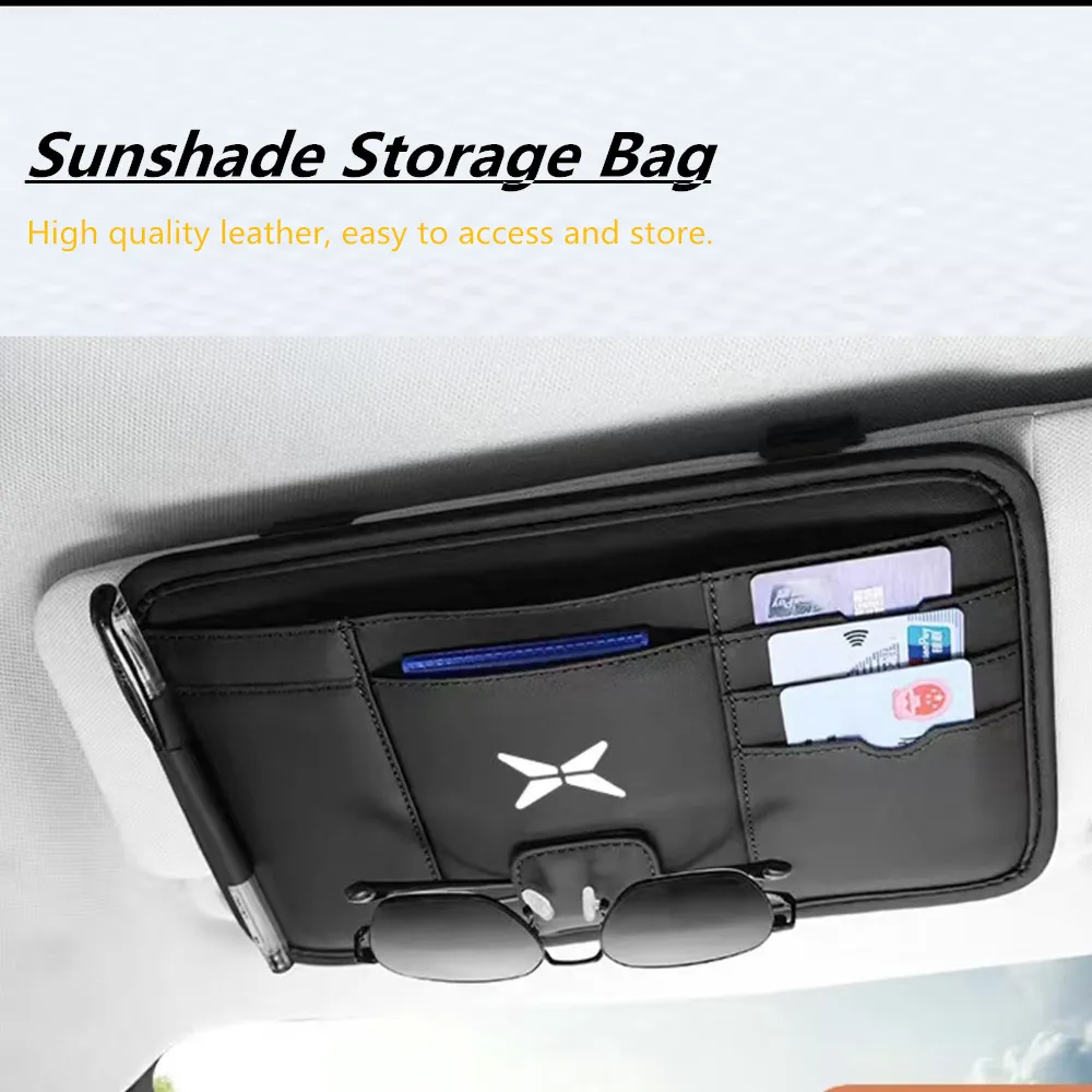 For Xpeng G6 Car Storage Glasses Case Sunshade Storage BagP7/P7i/P5/G3/G3i Sun Visor Sunglasses Clip G9 Car Interior