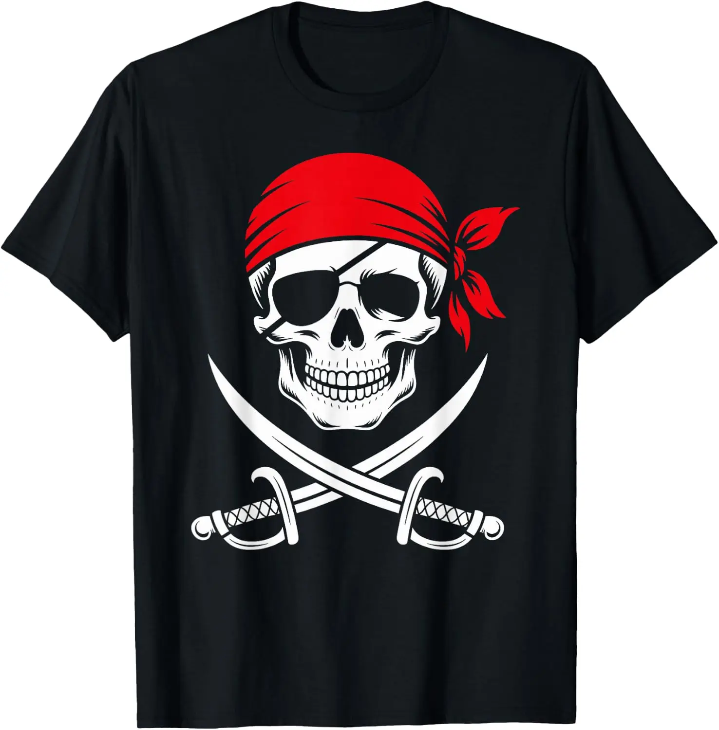Pirate Skull Halloween Costume T-Shirt Cute Halloween Pumpkin Short-Sleeve Tee: Fun, Breathable, Pure Cotton, Stylish—Perfect for Sports, Lounging, or Casual Wear.