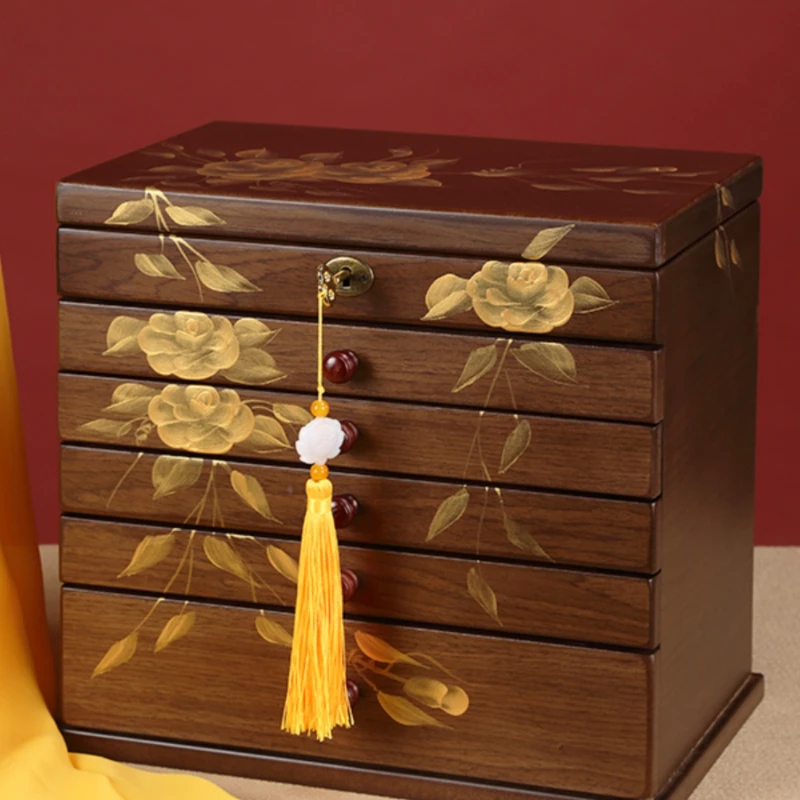 Box Large Capacity Solid Wood Full Lock High-end Delicate Storage Box  Box Jewelry Bracelet 2024 New