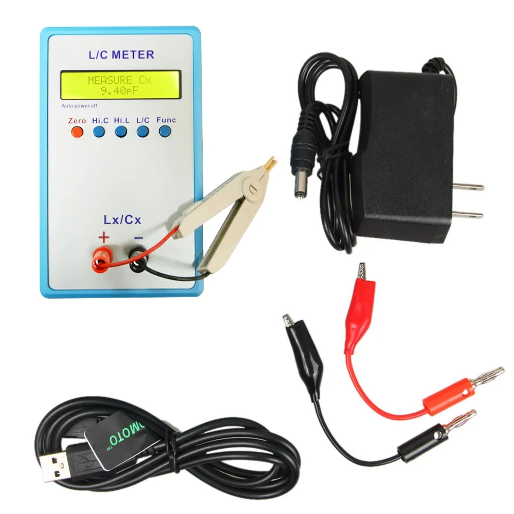 

JUNTEK LC-200A LC200A Digital Handheld LCD Capacitance Inductance Meter SMT Clip 1pF-100mF 1uH-100H Online LC Resonance Tester