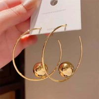 2025 New Fashion Metal Big Circle Hoop Earrings For Women Exaggerated Gold Color C-Shaped Round Earrings Jewelry Gifts