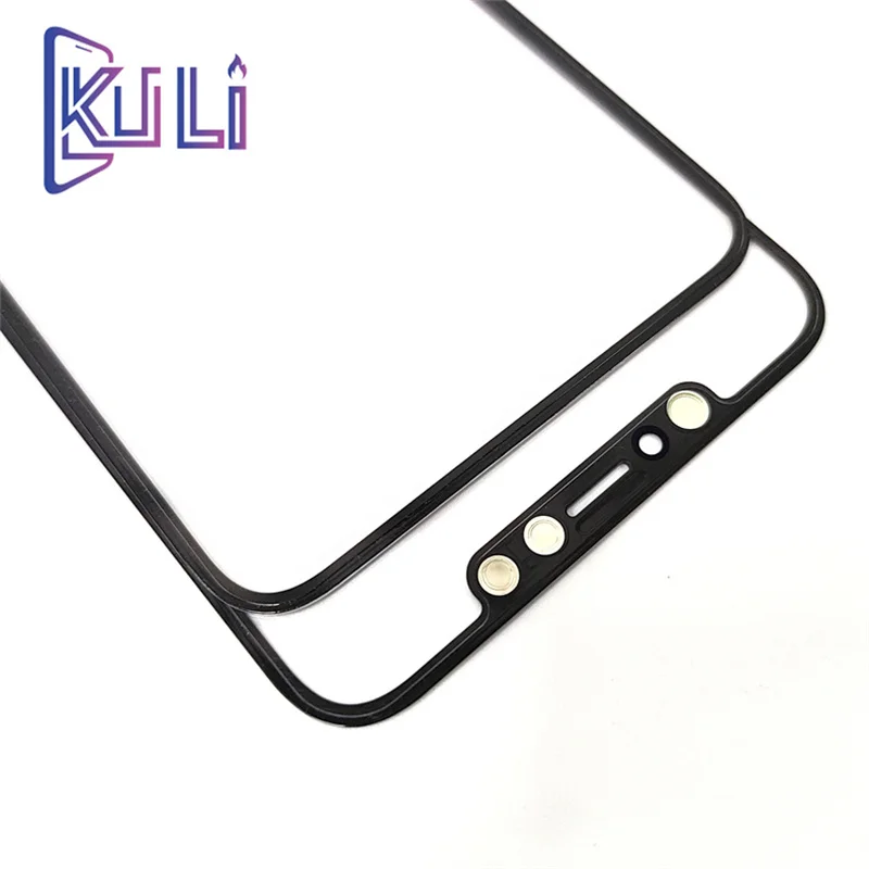 Kuli painel de toque do telefone móvel quebrado 2.5 d superfície plana para o iphone 12 13 pro max mini reparação filme parte dianteira vidro novo com oca