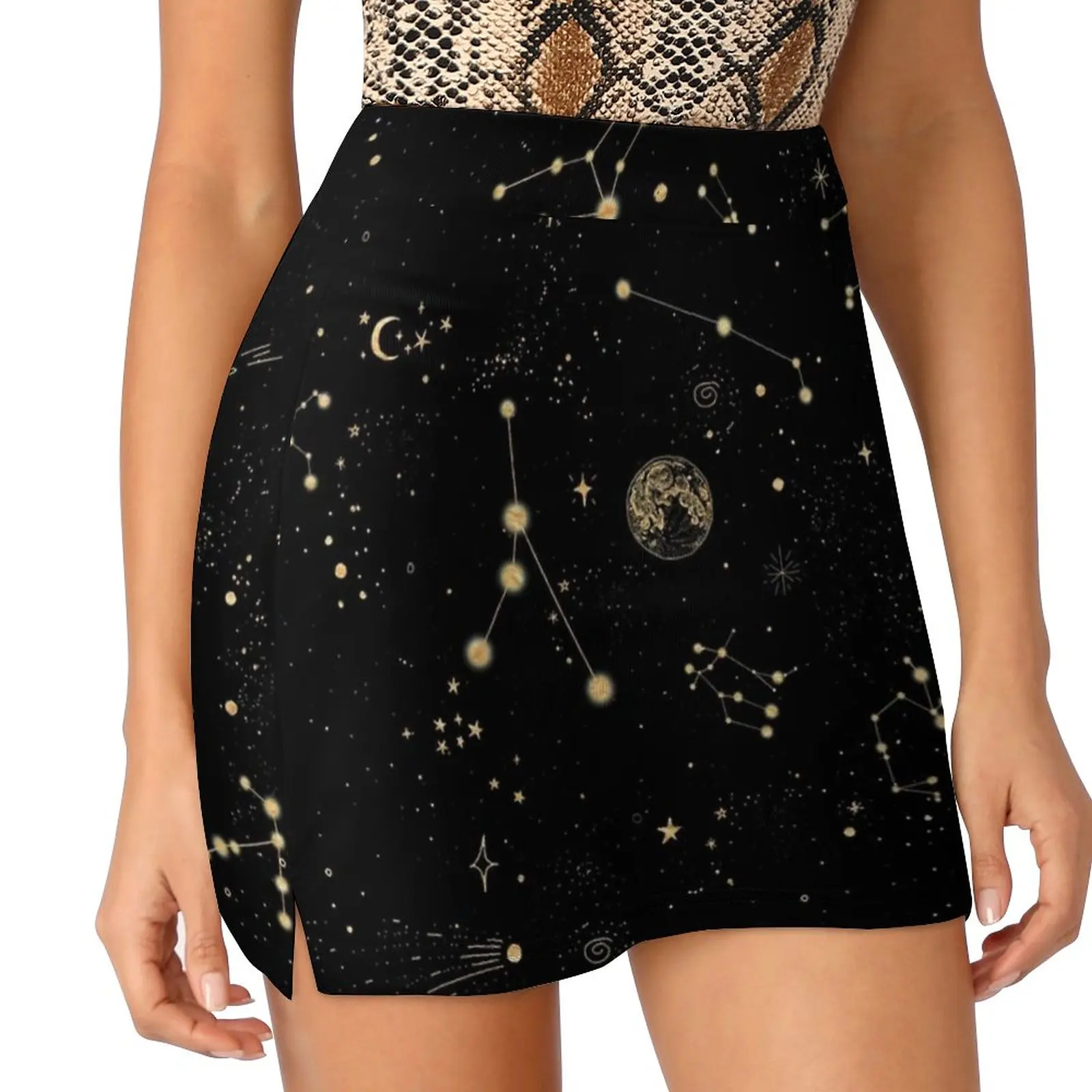 Into The Galaxy Skirts Woman Fashion 2022 Pant Skirt Mini Skirts Office Short Skirt Into The Galaxy Celestial Stars Moon