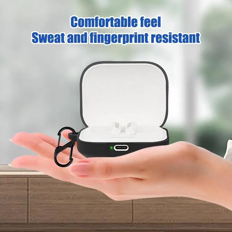 Silicone Case For Redmi Buds 5 Protective Earphone Cover Anti-drop Headset Sleeve With Carabiner For Blue Tooth Earphones