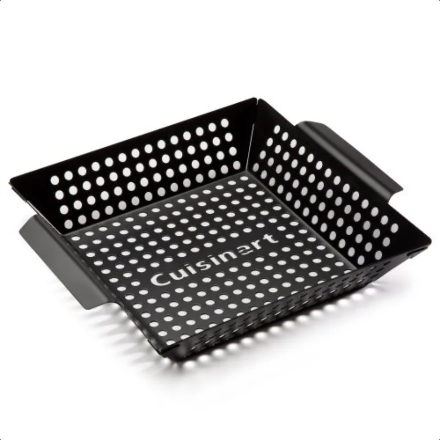 

Cuisinart 11 x 11 NonStick Grill Wok Perforated BBQ Grill Basket for Grilling Veggies Meat StirFry Outdoor Grilling Basket for