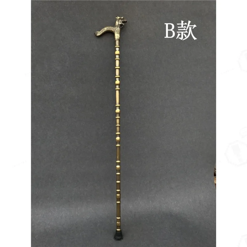 Pure Copper Walking Cane, Dragon/Pigeon/Horse/Zodiac Head Handle Cane, Elderly Walking Stick & Decor Ornamen view 3