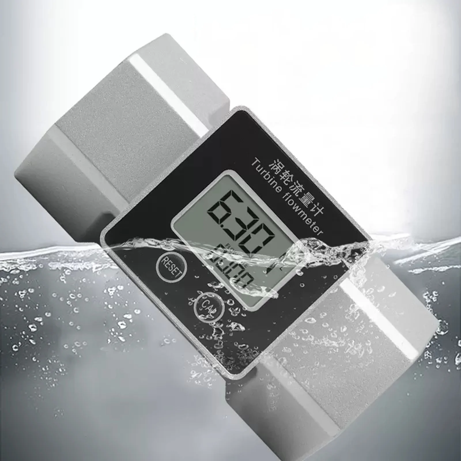 Digital Turbine Flow Meter LCD Display High-Precision Water Flowmeter Diesels Gasoline Methanol Liquids Electronic Flowmeter