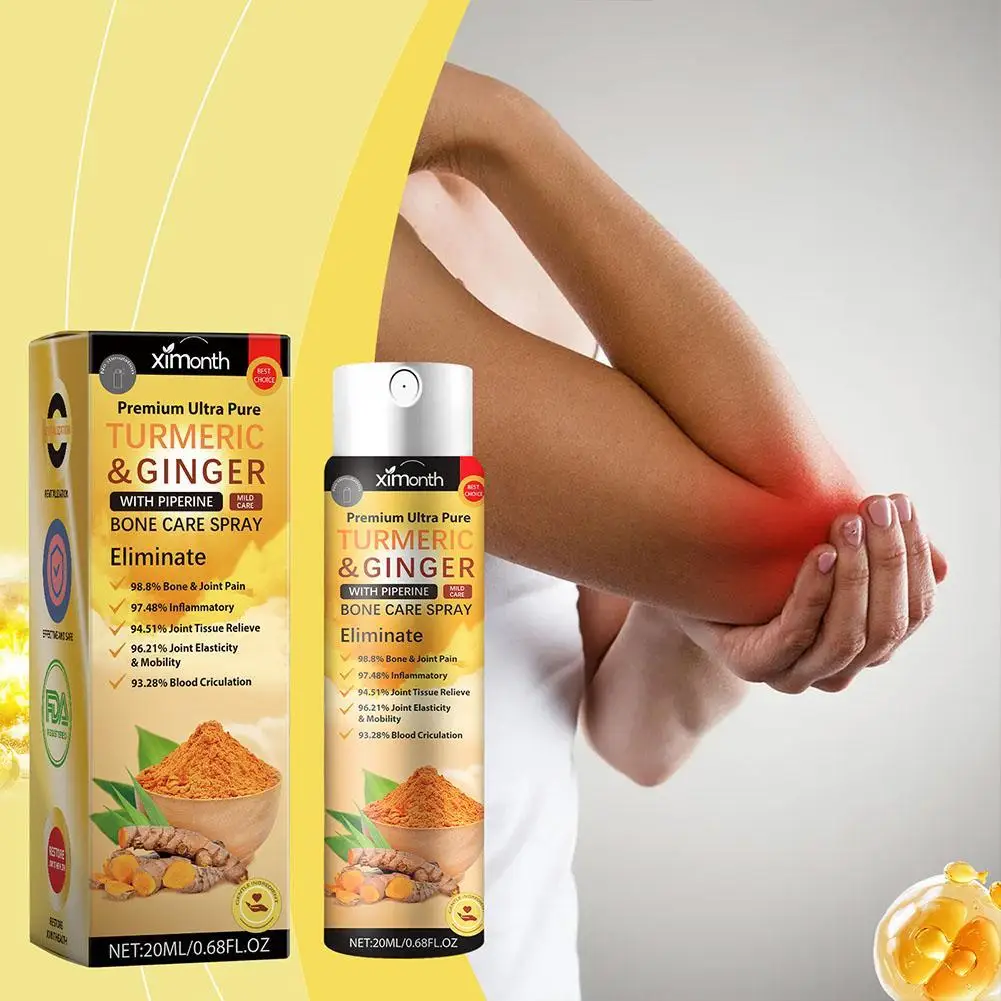 Turmeric Ginger Joint Care Spray Herbal Bone Care Body Relief Mist Soothing Massage Spray For Knee Muscle Joint Relief