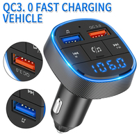 12-24V Car FM Transmitter QC3.0 Car Charger Bluetooth-compatible 5.0 MP3 Player Intelligent Voice Navigation Intelligent Display