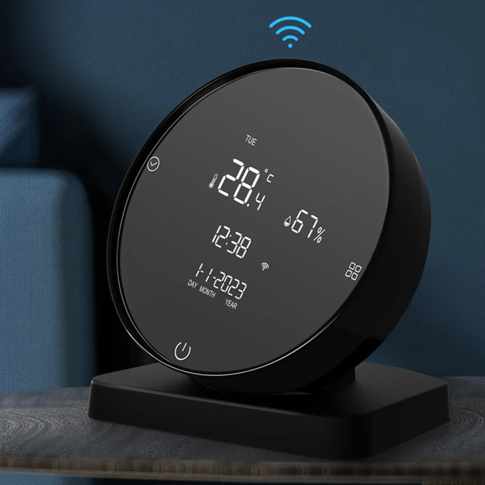 

Humidity Sensor Professional Versatile Compact Brightness Time Date Humidity Monitor for Pools Office Spas Desktop Warehouse