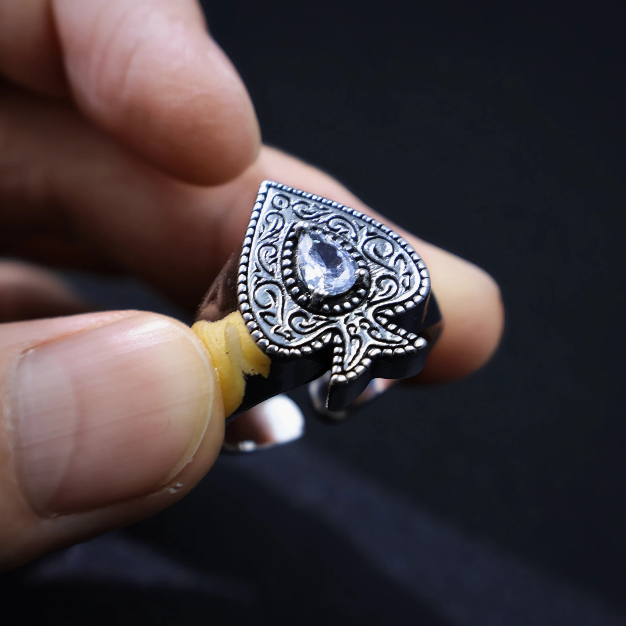 Retro “Lucky Spade” Adjustable Open Ring For Men Gothic Punk Edgy Silver-plated Copper Jewelry Good Fortune Accessories Gift