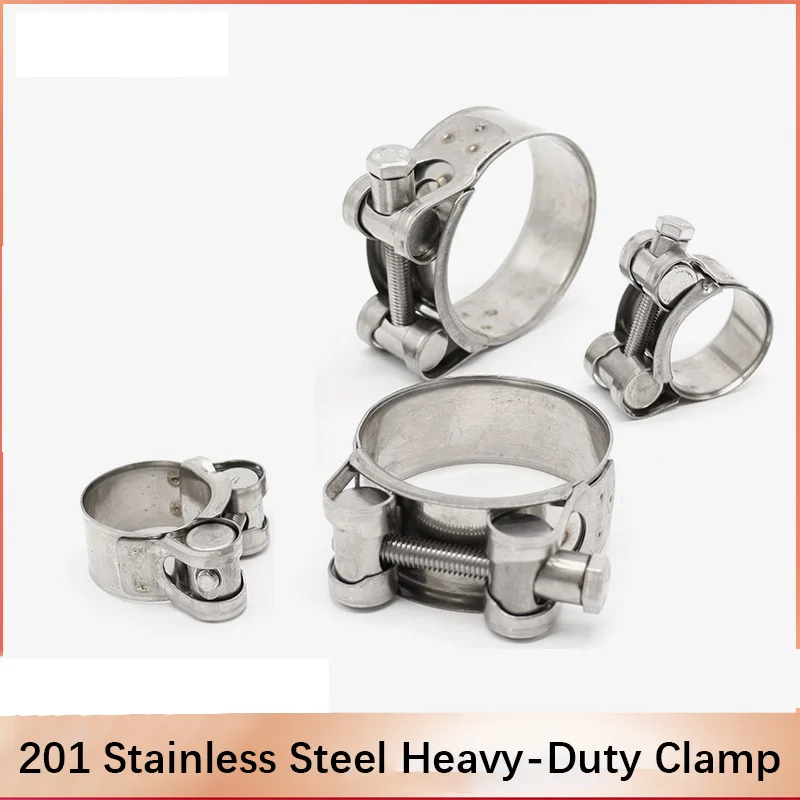 1pcs 201 Stainless Steel Heavy-Duty Clamp Thickened Pipe Clamp European Style Pipe Clamp Oil Tube Clamp Pipe Fixing Clamp
