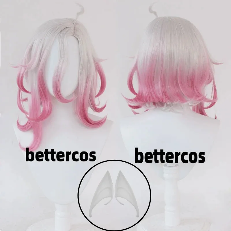 

Игра LOL the Restrained Hunger Briar, парик для косплея, 40 см, женский прямой белый смешанный розовый парик средней длины, термостойкий