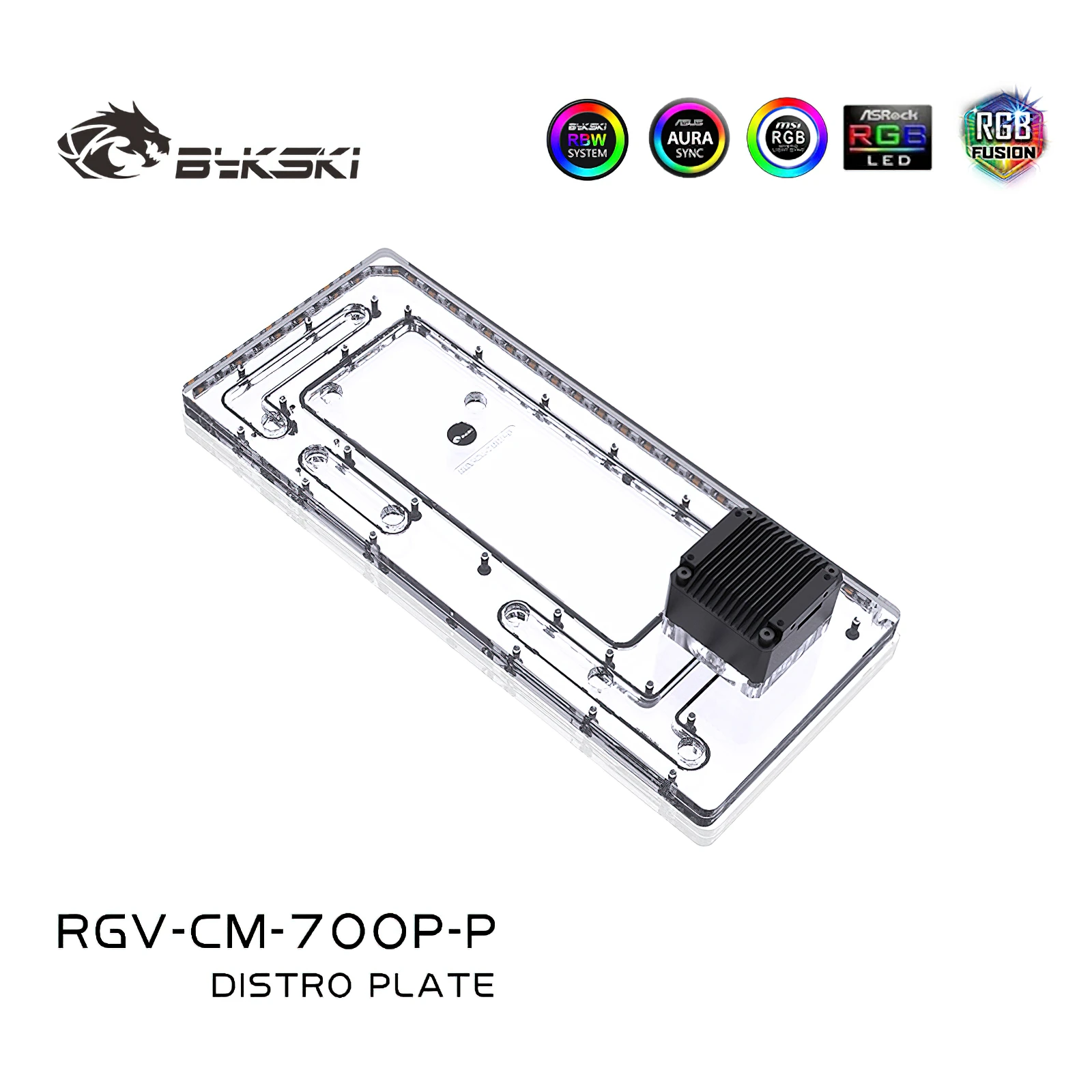 

Distro Plate резервуара RGB с водяным охлаждением Bykski для шасси CoolerMaster COSMOS C700P C700M RGV-CM-700P-P