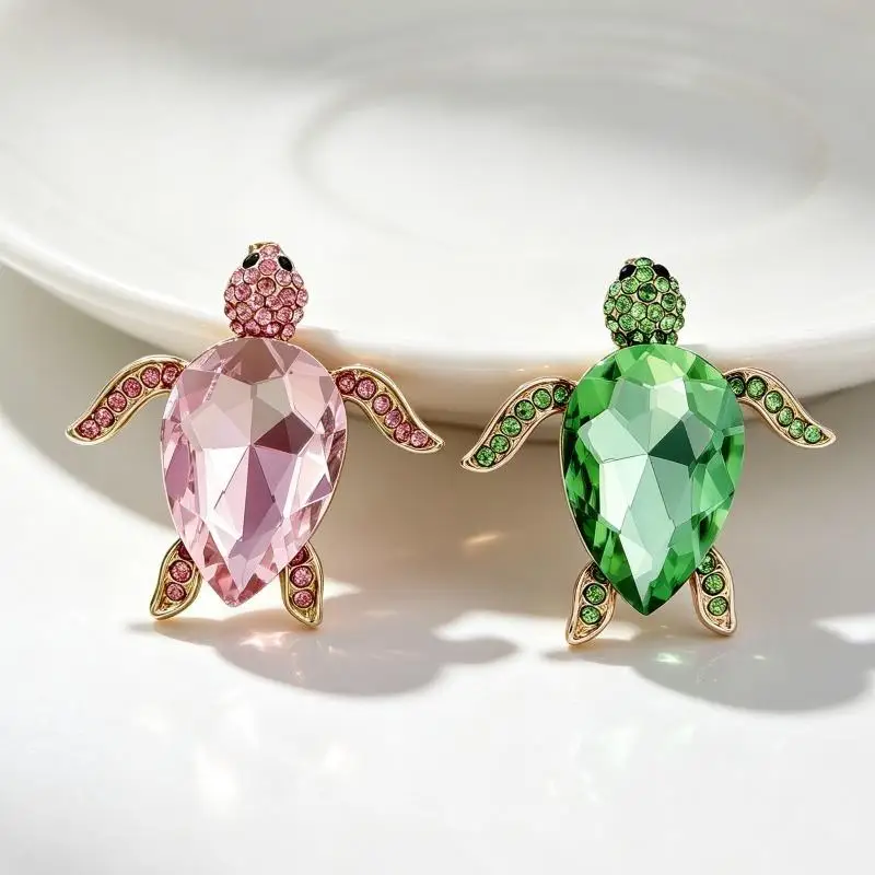 Fashion Luxury Rhinestone Animal Turtle Brooches Pin For Women Party Clothing Jewelry Accessries Gifts