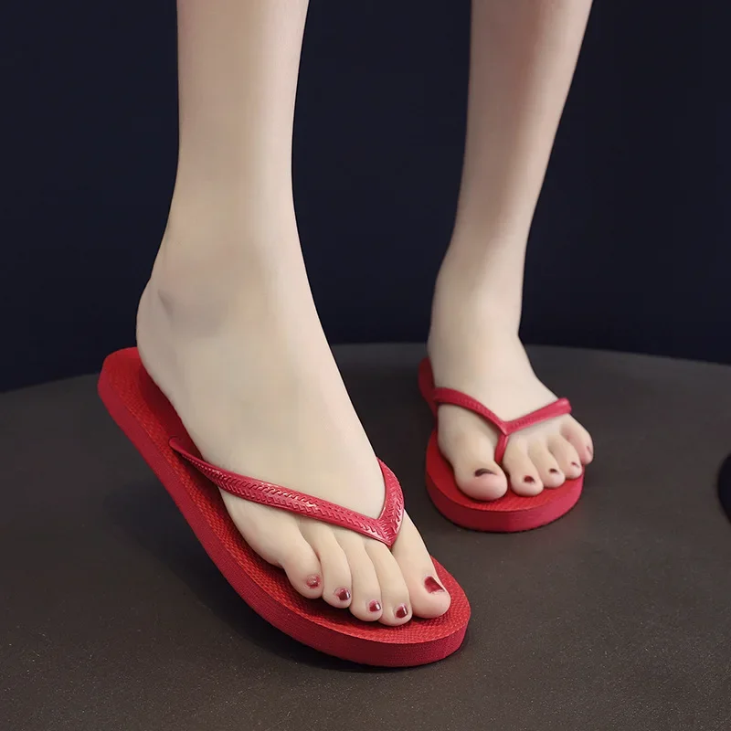 بلون عدم الانزلاق زوجين عادية النعال النساء الصيف نعال شاطئ في الهواء الطلق بسيط موضة تنفس الوجه يتخبط اليومية