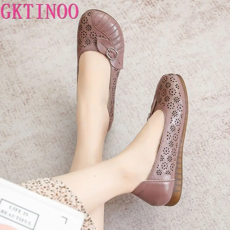 GKTINOO scarpe estive in vera pelle donna mocassini cavi donna ballerine ballerine autunno scarpe basse con suola morbida sandali donna