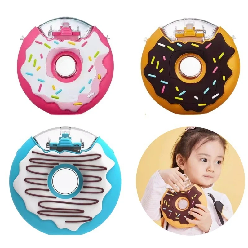 

380ML Donut Shape Kids Water Cup with Straws Cartoon Leakproof Outdoor Bottle