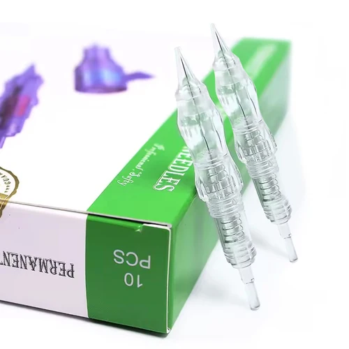 10 Uds. Agujas de cartucho PMU para máquina de tatuaje permanente Microblading 0,16/0,18/0,2/0,35 RL RS agujas desechables para tatuaje de cejas