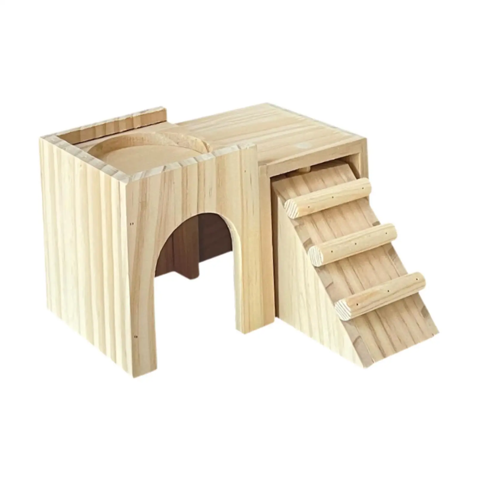 Wooden Hamster House Hideaway Cage Accessories for Small Pet Lemmings Mice