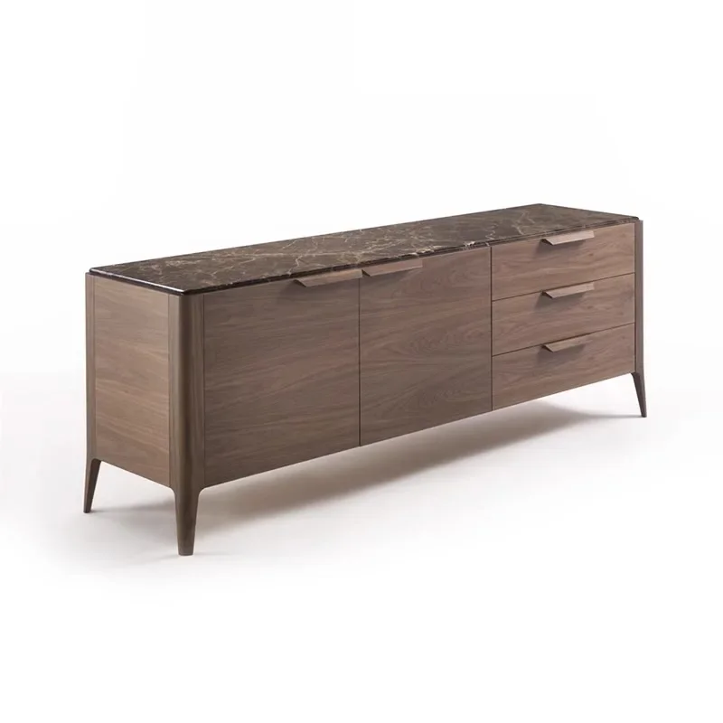KItalian Minimalist North American Black Walnut Side Cabinet Solid Wood Wall Glove Cabinet